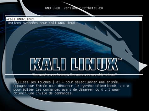GRUB GNU de Kali Linux